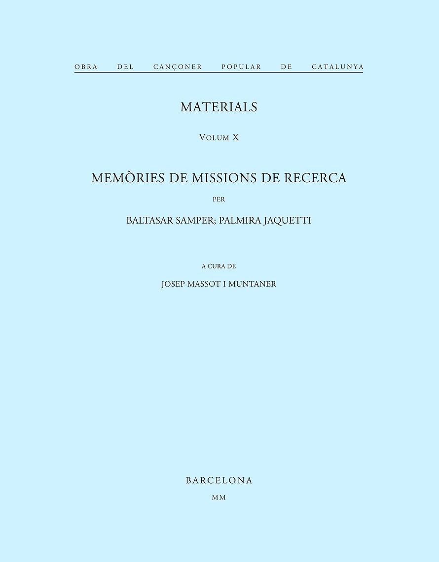 MATERIALS - O.CANCONER POPULAR X | 9788484152354 | SAMPER, BALTASAR