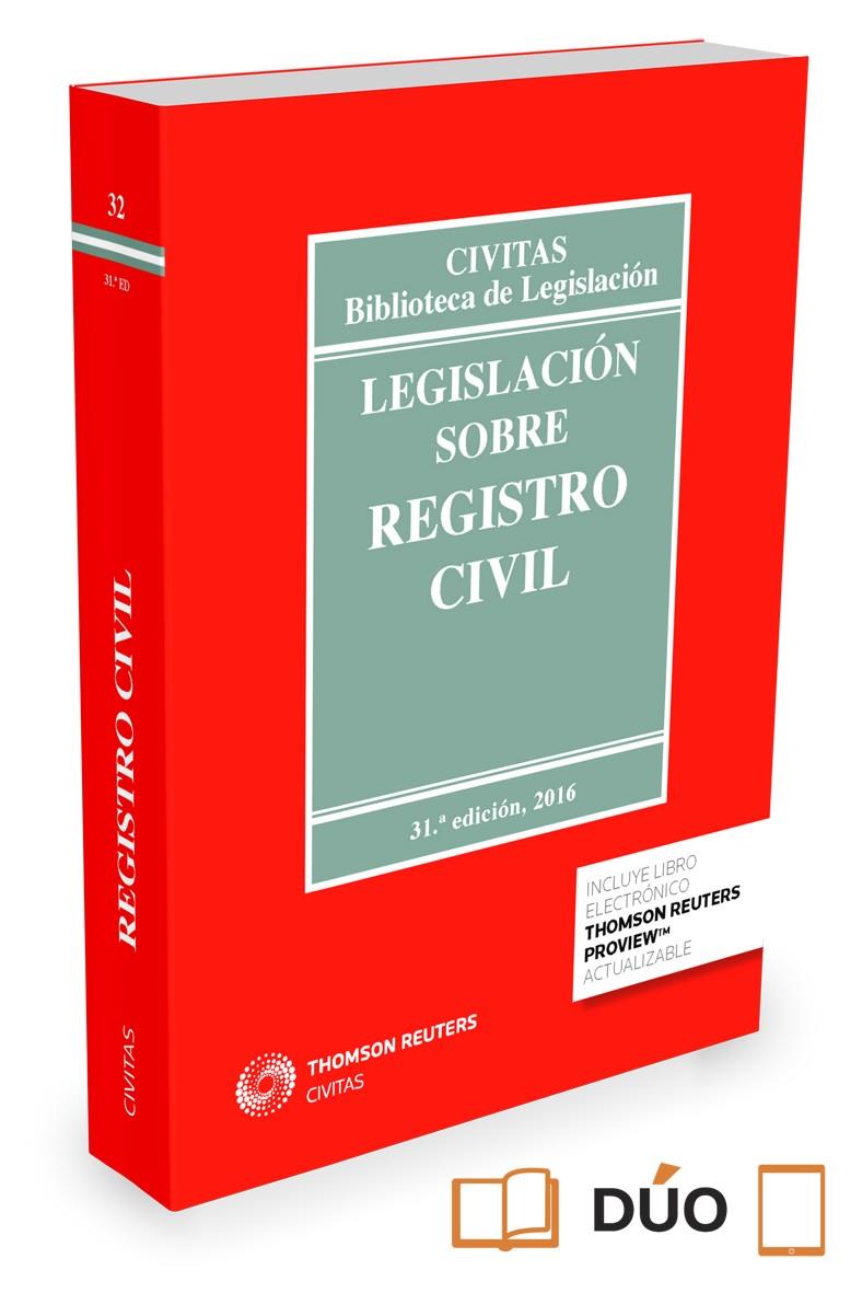 LEGISLACIÓN SOBRE REGISTRO CIVIL (PAPEL + E-BOOK) | 9788447047147 | CIVITAS, DEPARTAMENTO DE REDACCIÓN