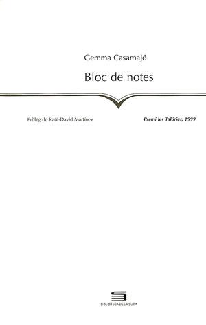 BLOC DE NOTES | 9788479356484 | CASAMAJO, GEMMA