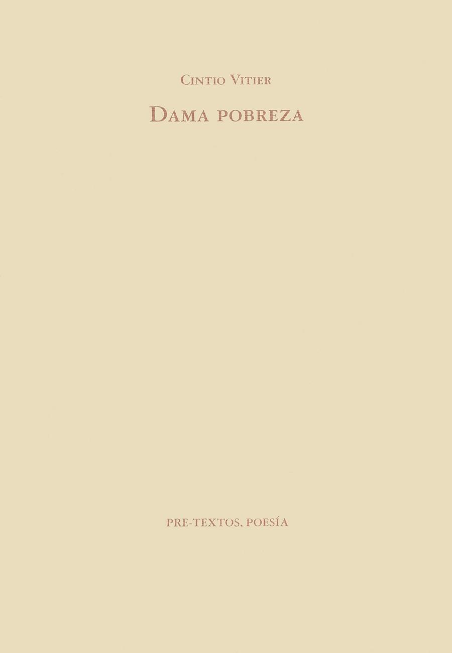 DAMA POBREZA | 9788481910223 | VITIER, CINTIO