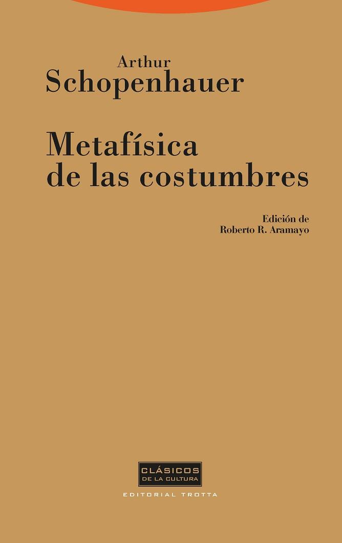 METAFISICA DE LAS COSTUMBRES | 9788481644487 | SCHOPENHAUER, ARTHUR