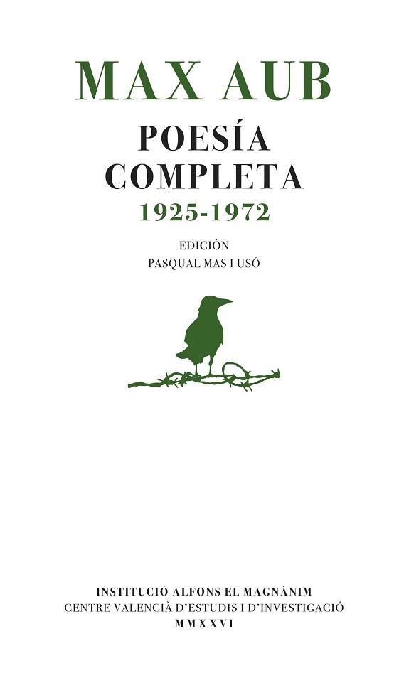 MAX AUB. POESÍA COMPLETA (1925-1972) | 9788411561266