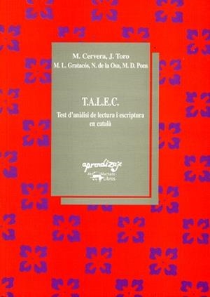 T.A.L.E.C. TEST D'ANALISI DE LECTURA I ESCRIPTURA | 9788477740797 | CERVERA, M. / TORO,J.