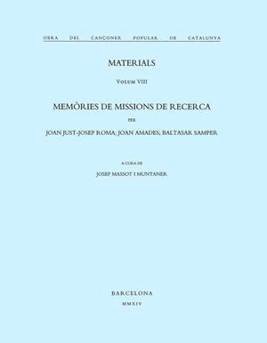 MATERIALS - O.CANCONER POPULAR VIII | 9788484150176 | MASSOT I MUNTANER, JOSEP
