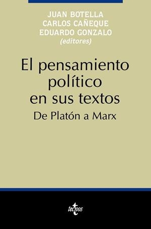 PENSAMIENTO POLITICO EN SUS TEXTOS, DE PLATON A | 9788430925223 | BOTELLA, JUAN / CA¥EQUE, CARLOS / GONZAL