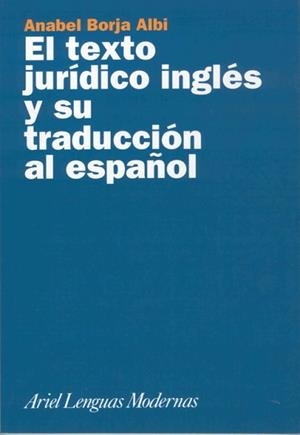 TEXTO JURIDICO EN INGLES Y SU TRADUCCION AL ESPAÑO | 9788434481152 | BORJA, ANABEL