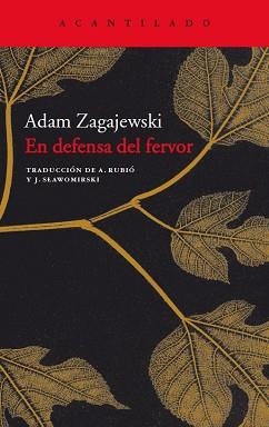EN DEFENSA DEL FERVOR | 9788496489158 | ZAGAJEWSKI, ADAM (1945- )